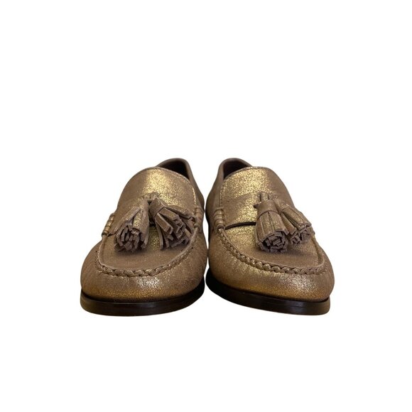 Cole Haan Women’s Gold Metallic Leather Pinch Grand Tassel Loafers Size 6.5B - Picture 2 of 10
